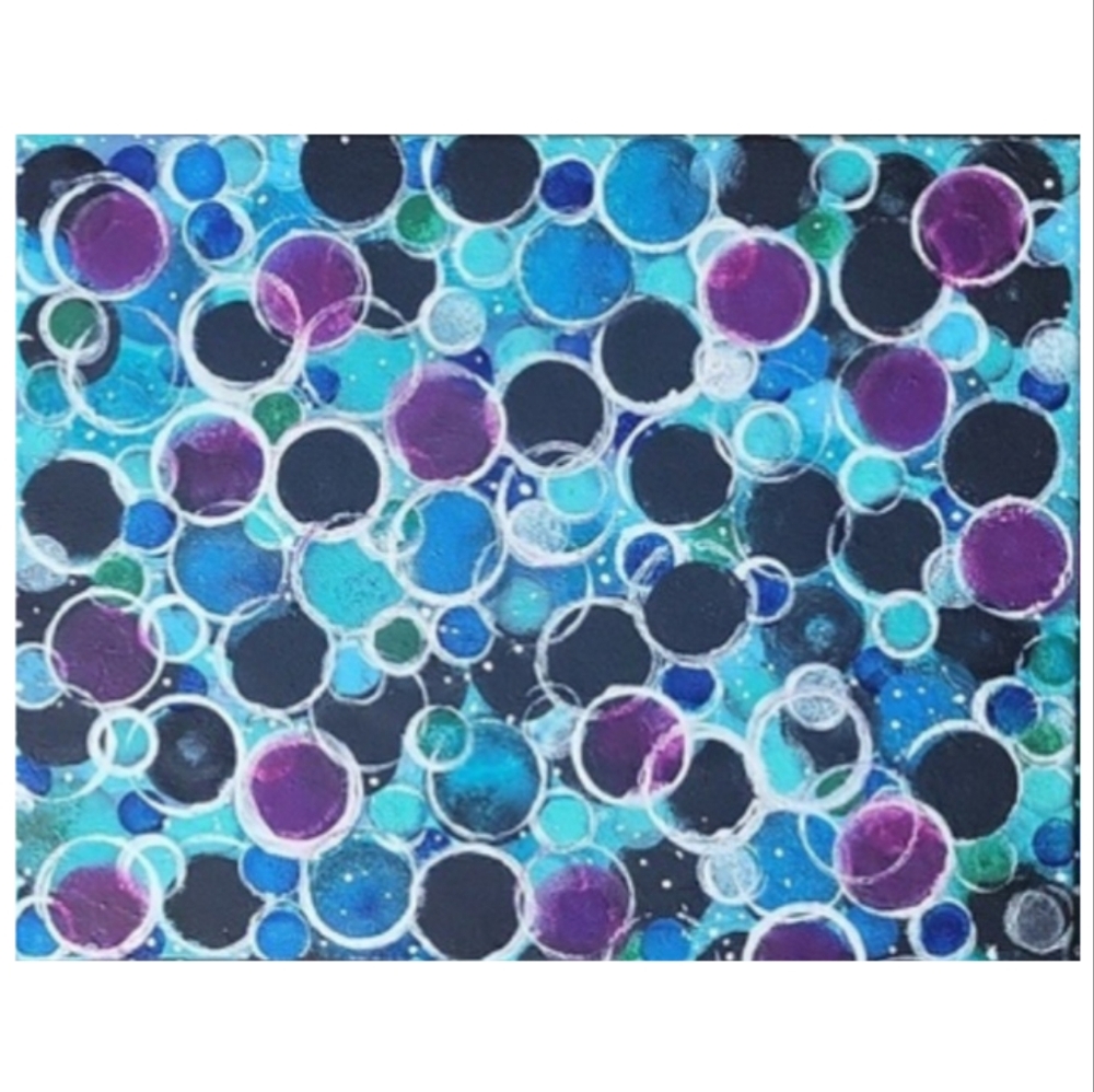 Hand Crafted Textured Abstract Design 11x14 Inches Canvas Painting - Picture 3 of 4